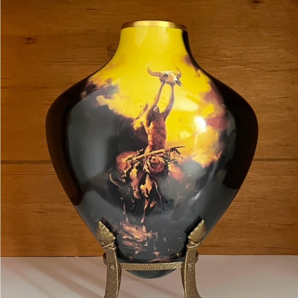 “Prayer to the Healing Spirit Indian Vase” by Buck McCain for Franklin Mint